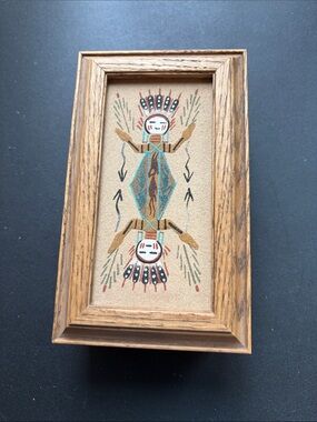 Hand-Painted Navajo Sand Painting Keepsake Box